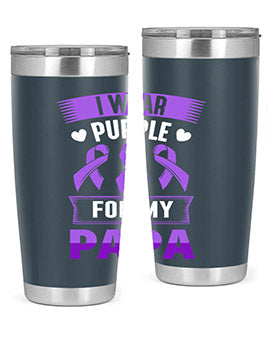 i wear purple for papa 174#- alzheimers- Tumbler