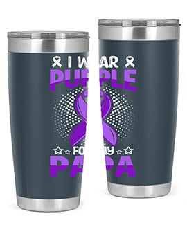 i wear purple for papa 175#- alzheimers- Tumbler