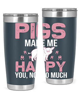 pigs make me happy Style 35#- pig- Tumbler