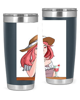 pretty woman with fresh juice in summer 37#- anime- Tumbler
