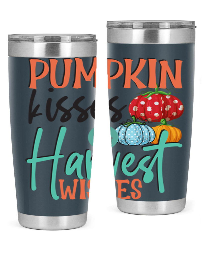 pumpkin kisses harvest wishes 526#- fall- Tumbler