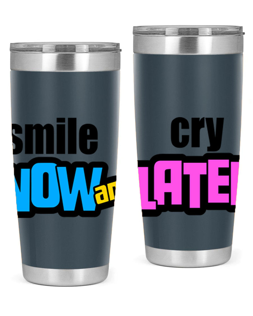 smile now and cry later 31#- black words phrases- Cotton Tank