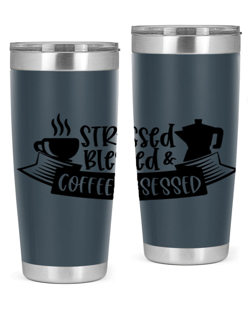 stressed blessed coffee obsessed 27#- coffee- Tumbler