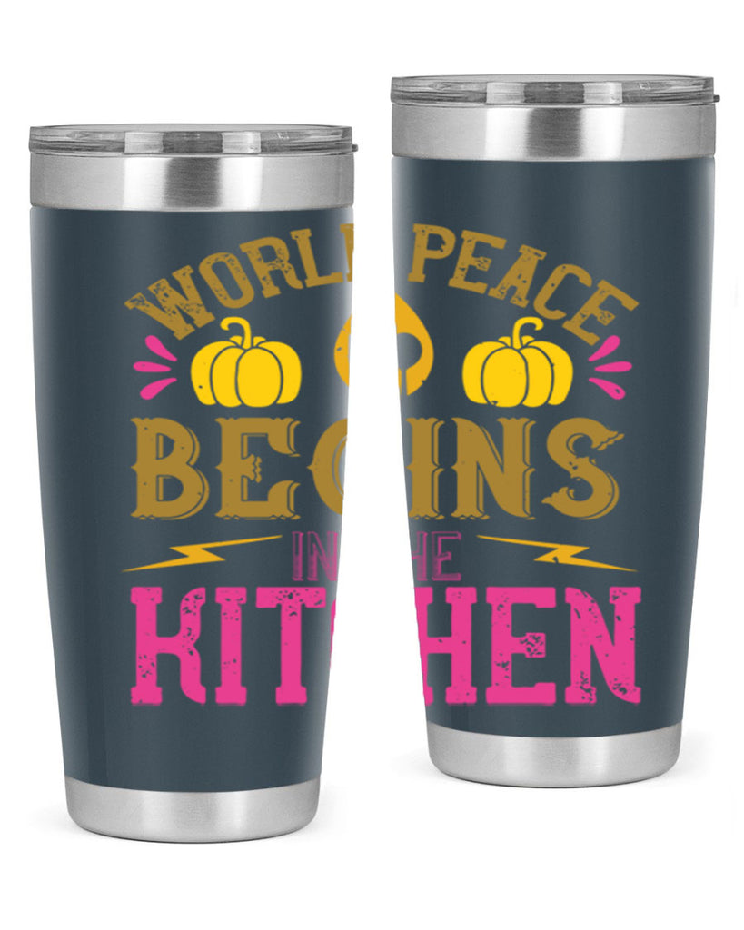 world peace begins in the kitchen 7#- vegan- Tumbler