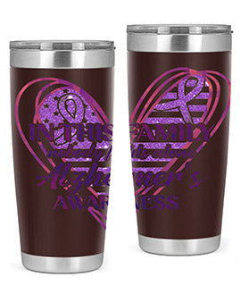 AlzheimerS Awareness American Flag 11#- alzheimers- Tumbler