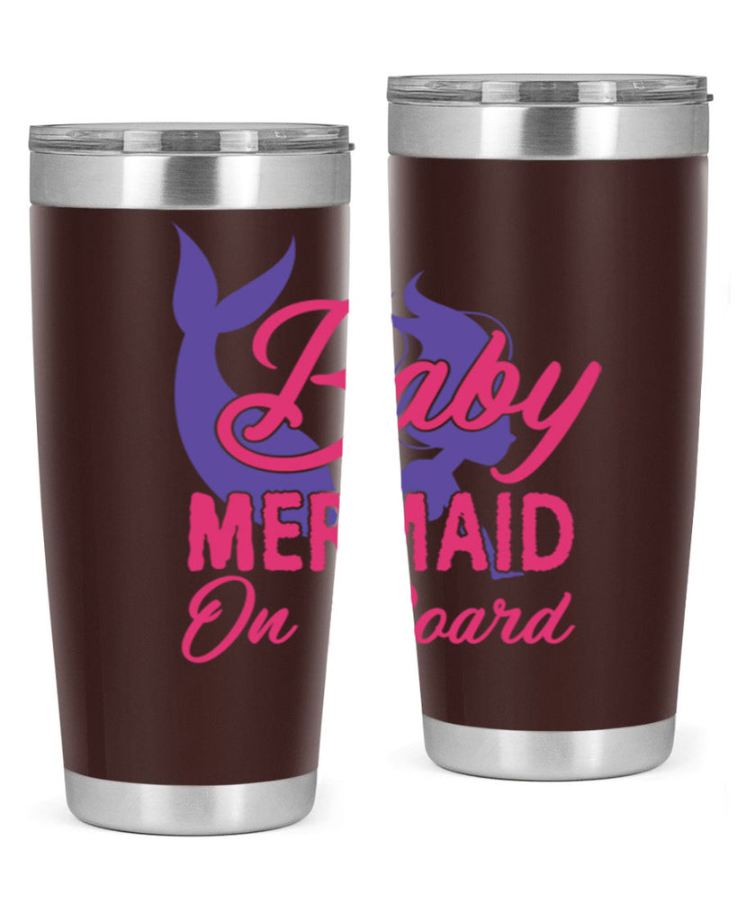 Baby Mermaid On Board 24#- mermaid- Tumbler