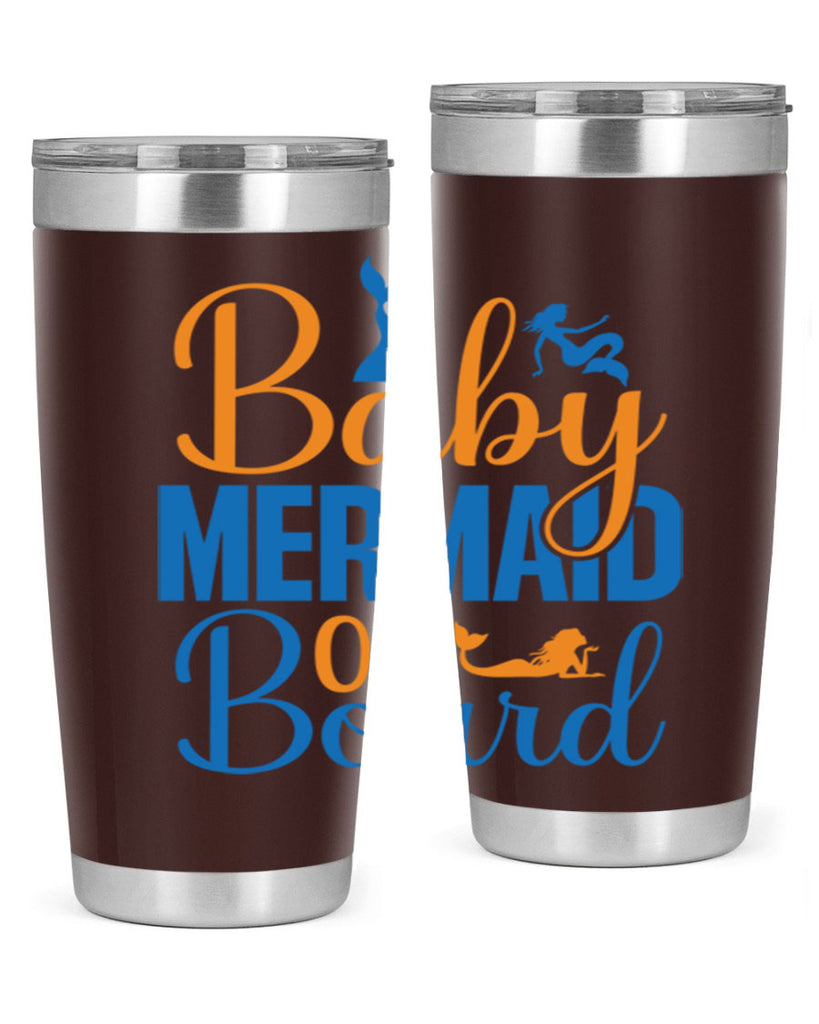 Baby Mermaid on Board 28#- mermaid- Tumbler