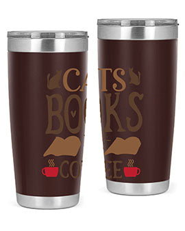 Cats Books Coffee Style 9#- cat- Tumbler