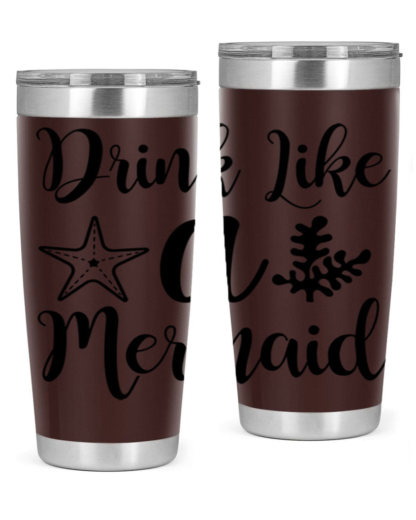 Drink like a mermaid 149#- mermaid- Tumbler