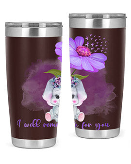 Elephan Sunflower AlzheimerS Awareness 131#- alzheimers- Tumbler