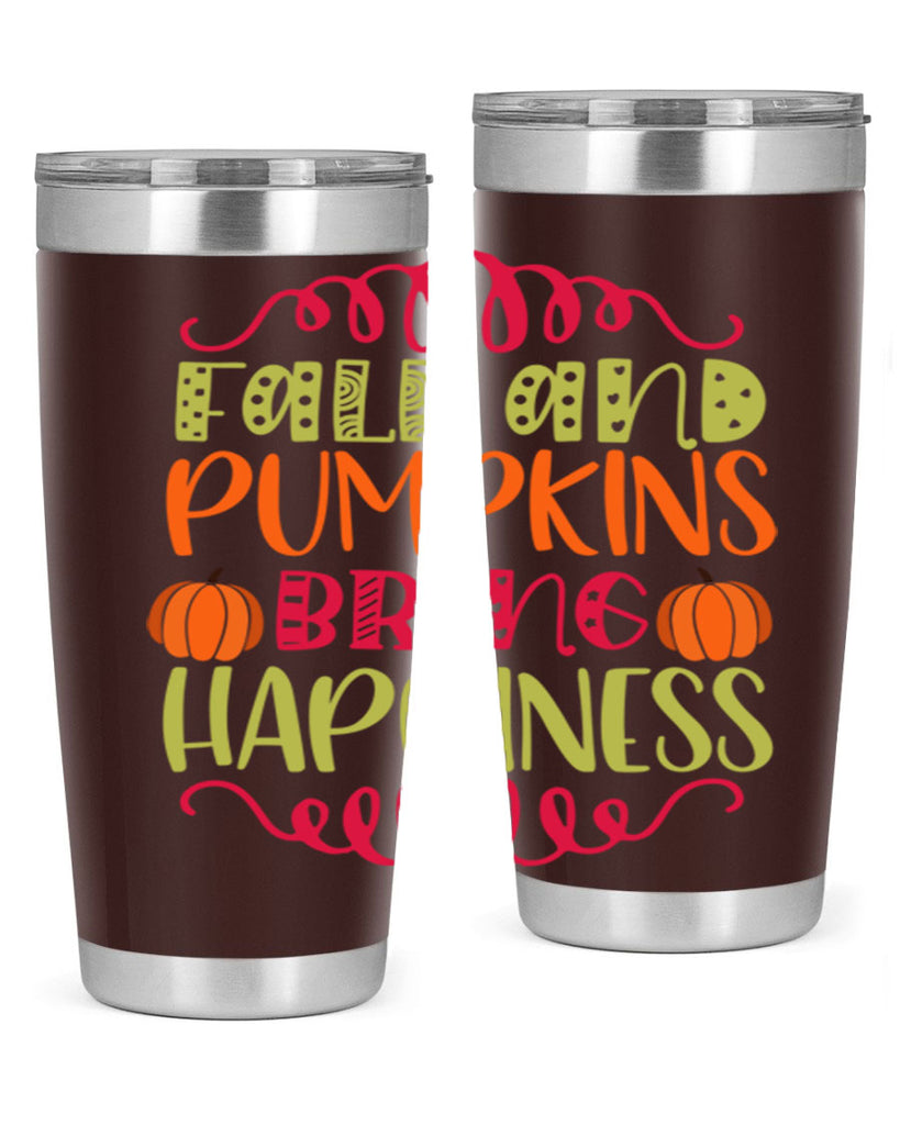 Fall and Pumpkins bring Happiness 86#- fall- Tumbler
