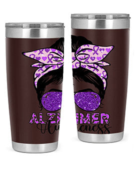 Girl Warrior Alzheimer Awareness 153#- alzheimers- Tumbler