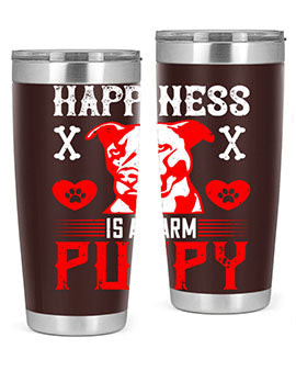 Happiness is a warm puppy Style 201#- dog- Tumbler