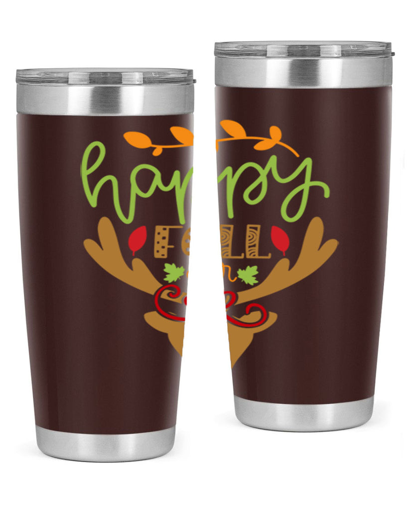 Happy Fall deer 219#- fall- Tumbler