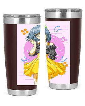 Happy and funny girl with black yellow dress in summer 41#- anime- Tumbler