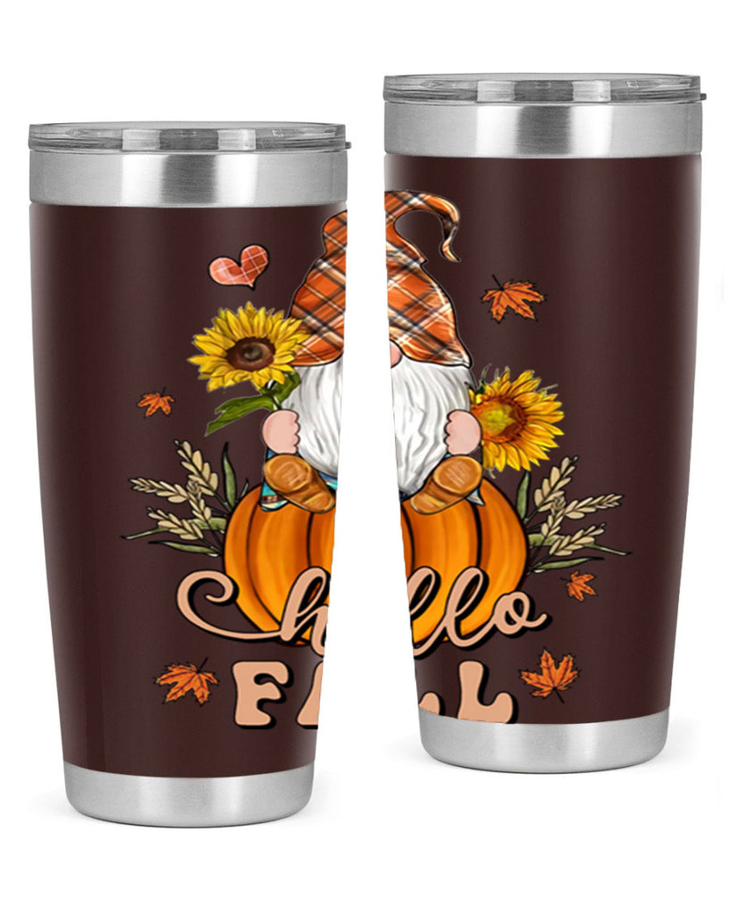 HelloFallAutumnGnome 298#- fall- Tumbler