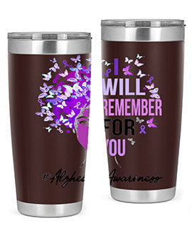 I Will Remember For You Alzheimer Awareness Womens Butterfly 181#- alzheimers- Tumbler