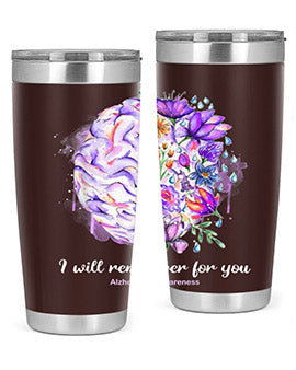 I Will Remember For You Brain Alzheimers Awareness 183#- alzheimers- Tumbler