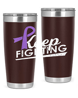 Keep Fighting Alzheimers Epilepsy Warrior Awareness Ribbon 189#- alzheimers- Tumbler