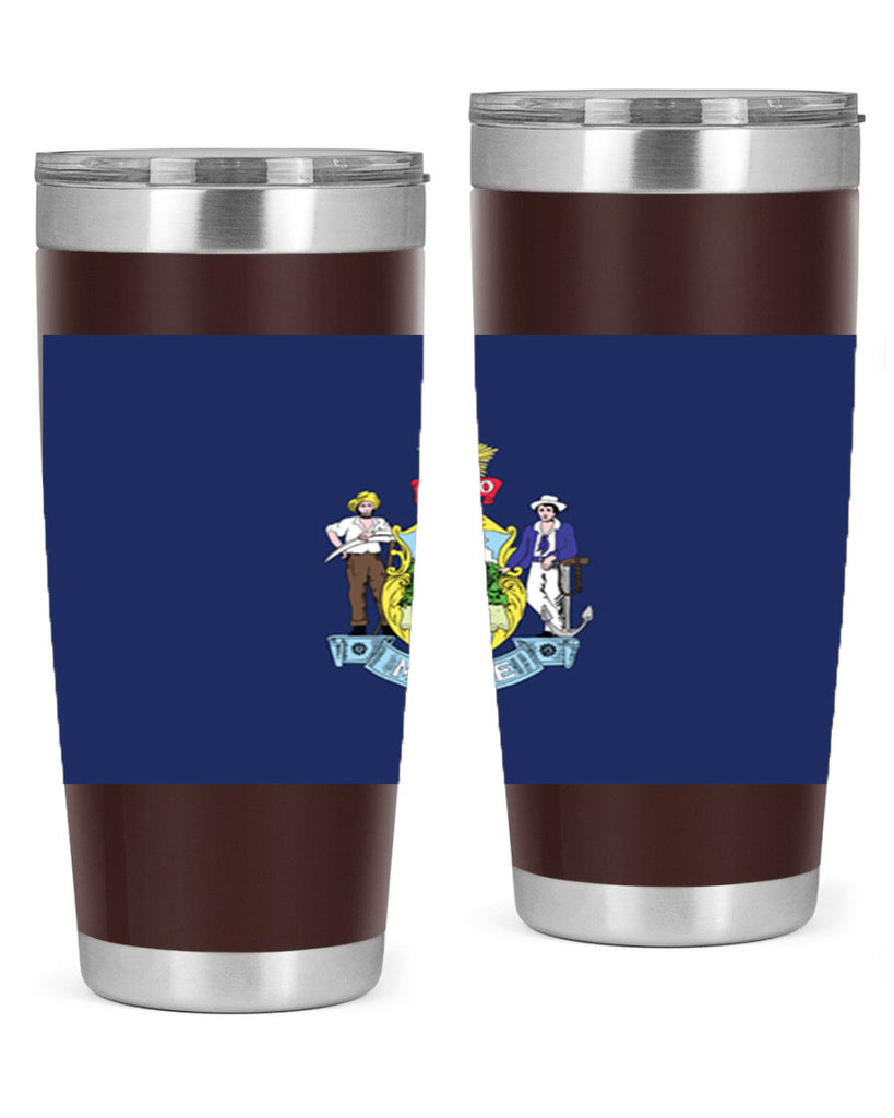 Maine 33#- Us Flags- Tumbler