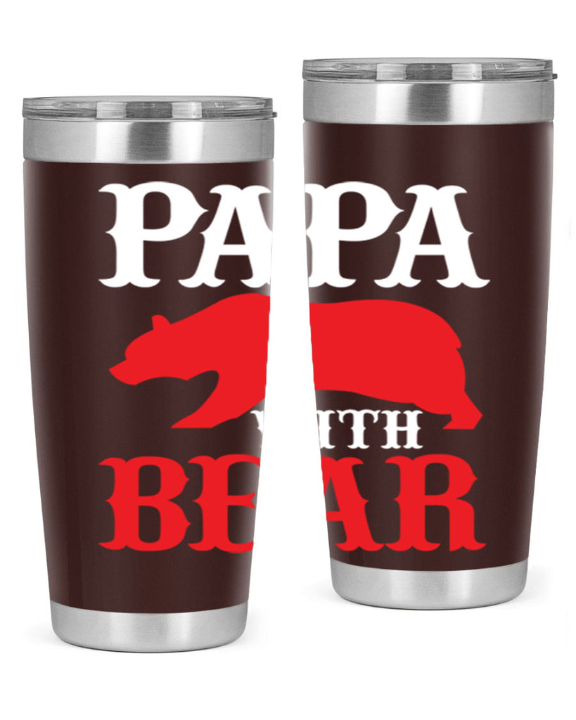 PAPA WITH BEAR 111#- grandpa - papa- Tumbler