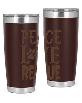 Peace Love Rescue Style 23#- cat- Tumbler