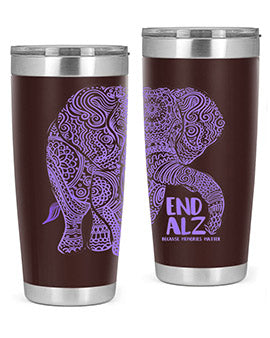 Purple Elephant Alzheimer Awareness 210#- alzheimers- Tumbler