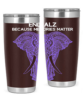 Purple Elephant Alzheimer Awareness 211#- alzheimers- Tumbler