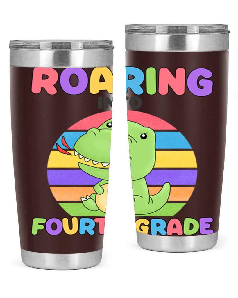 Roaring to 4th Grade Trex 24#- 4th  grade- Tumbler