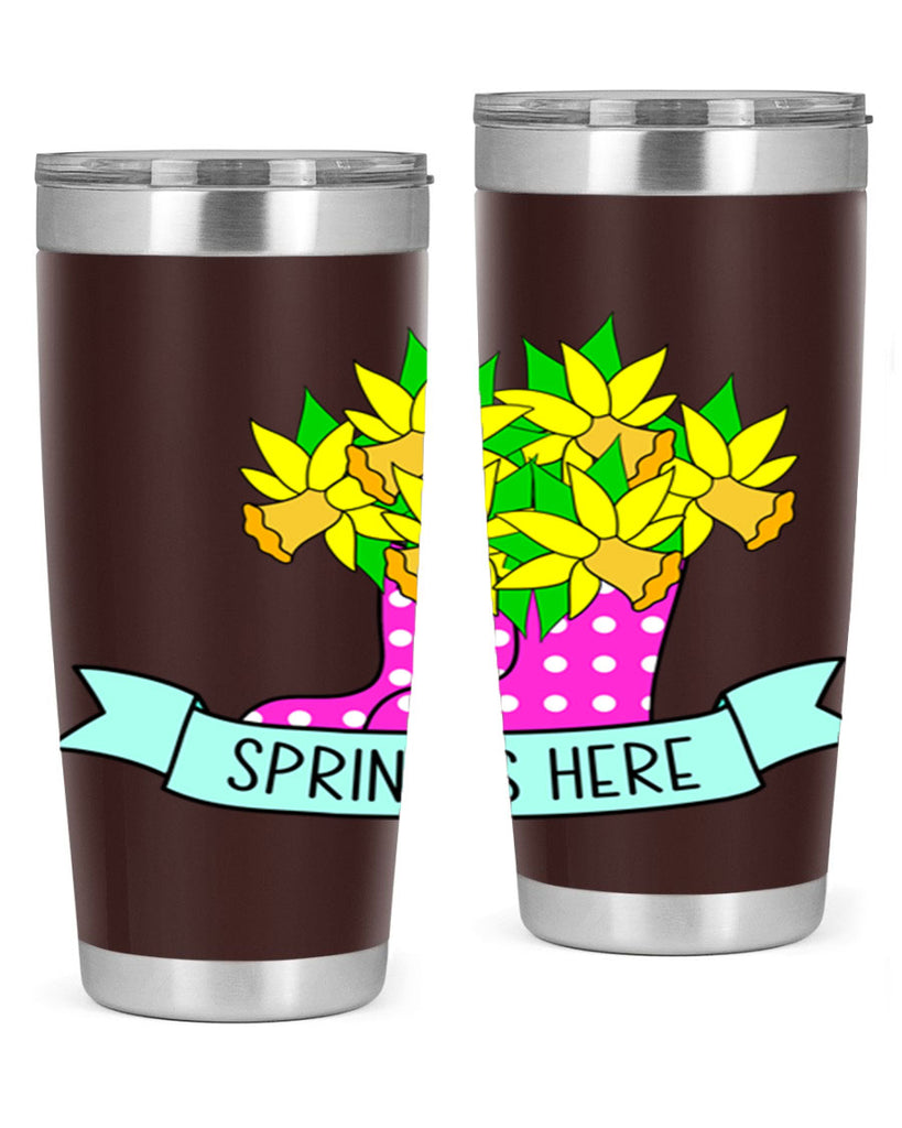 Spring is here daffodil rainboots442#- spring- Tumbler
