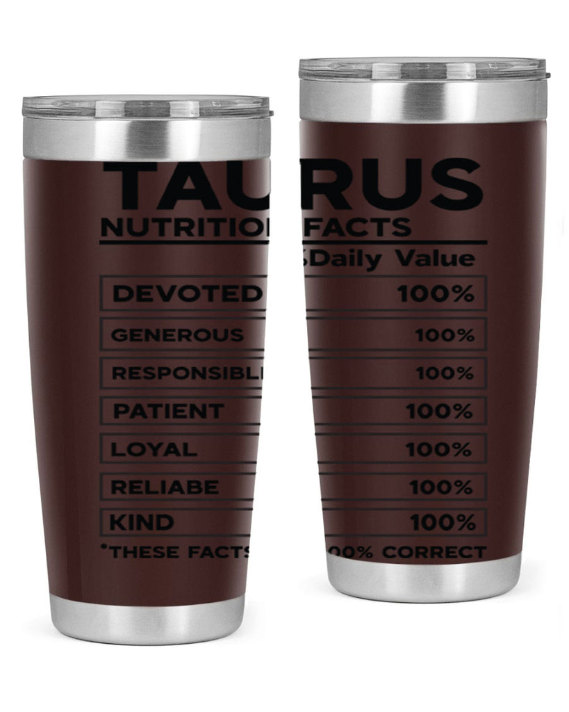 Taurus Nutrition Facts 490#- zodiac- Tumbler