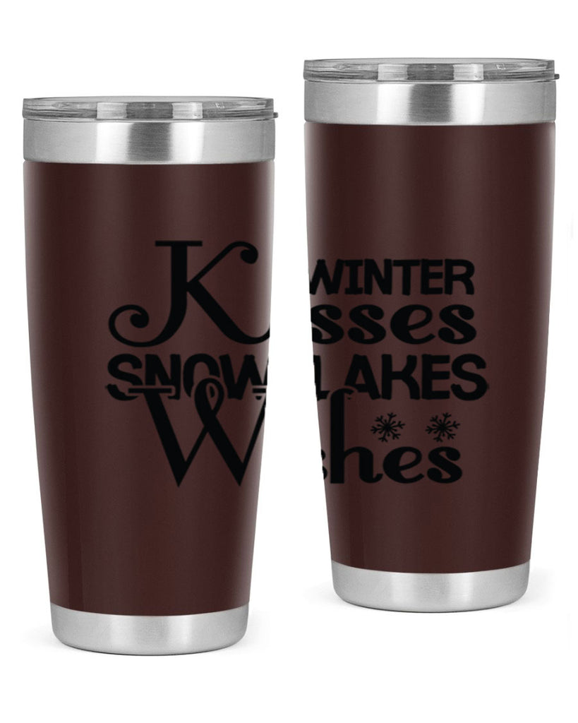 Winter Kisses Snowflakes Wishes 521#- winter- Tumbler