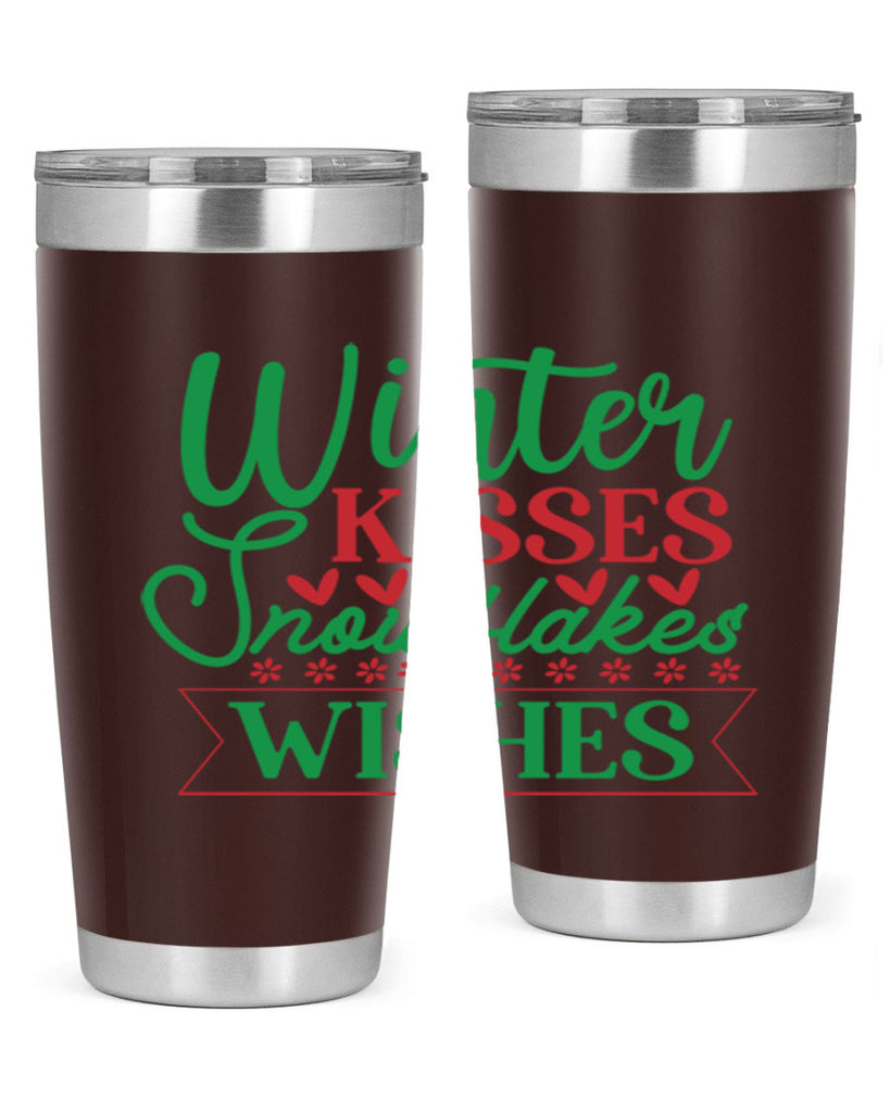 Winter Kisses Snowflakes Wishes 522#- winter- Tumbler