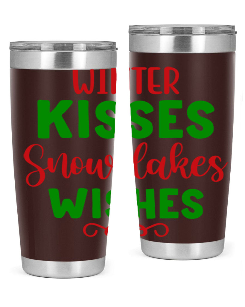 Winter Kisses Snowflakes Wishes 523#- winter- Tumbler