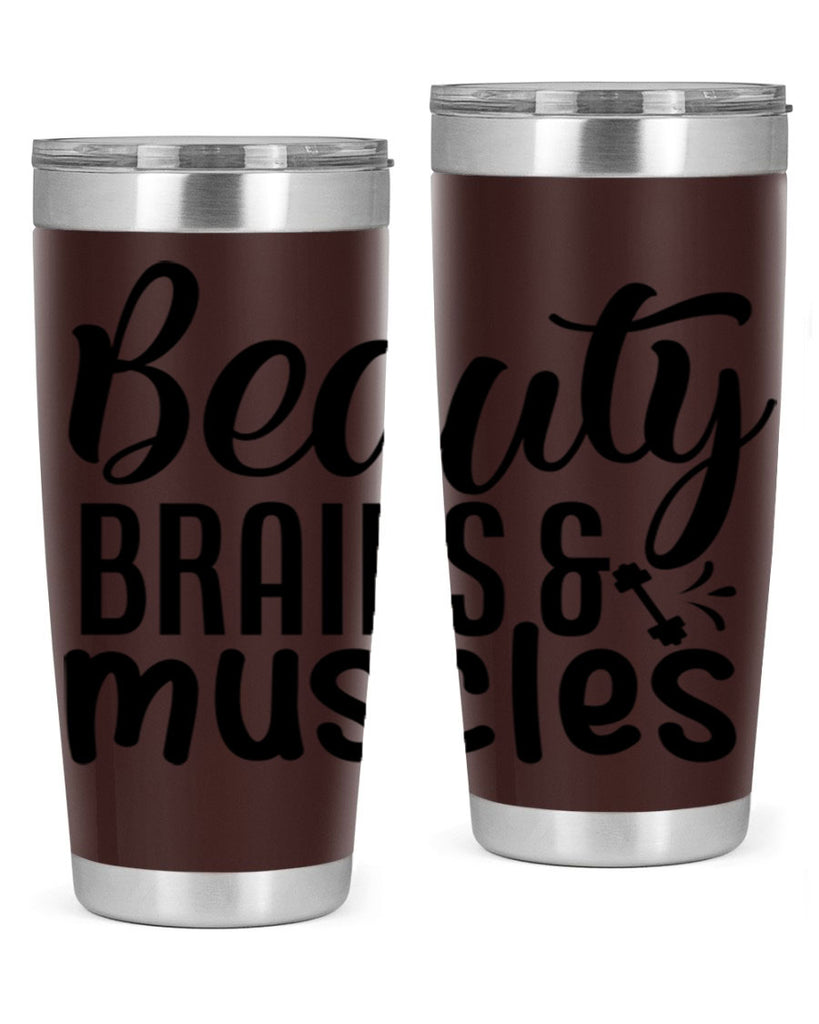 beauty brains muscles 51#- gym- Tumbler