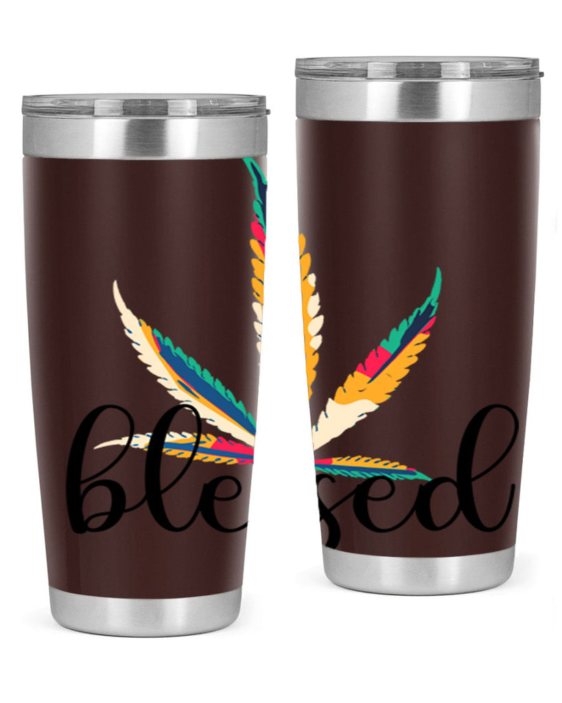 blessed colorful 19#- marijuana- Tumbler