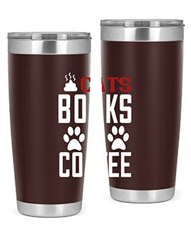 cats books and coffee Style 38#- cat- Tumbler