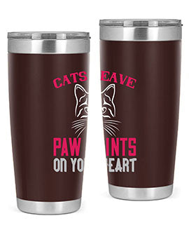 cats leave paw prints on your heart Style 39#- cat- Tumbler