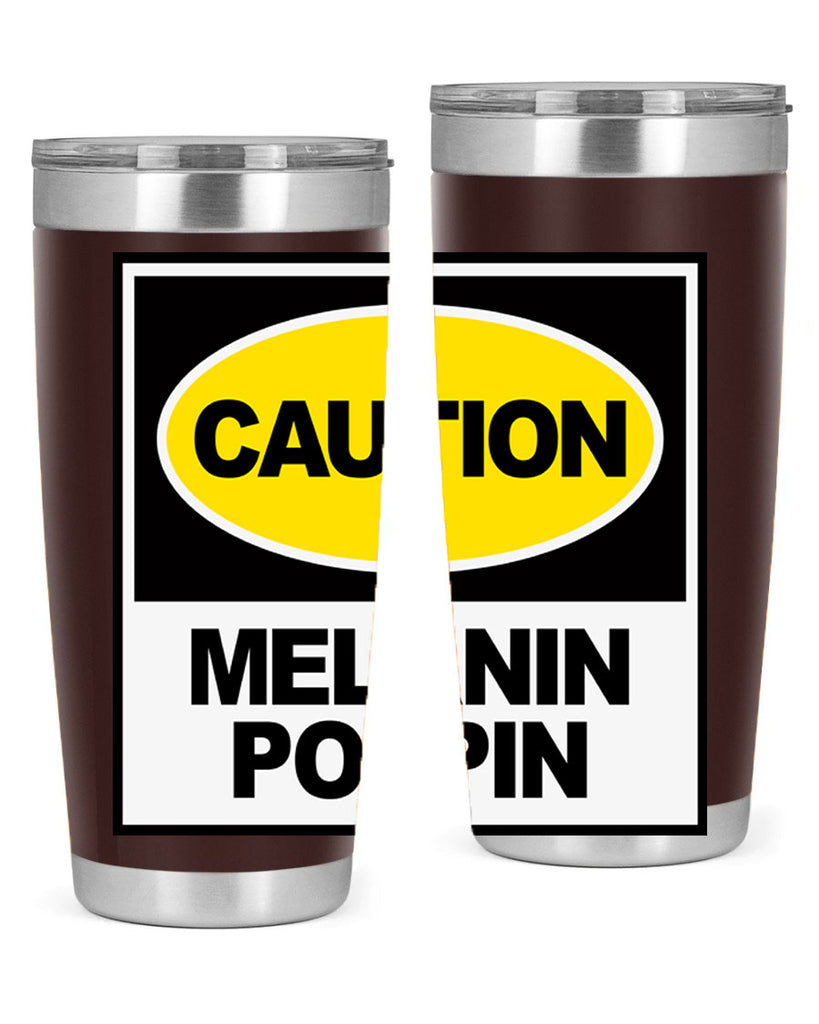 caution melanin poppin 188#- black words phrases- Cotton Tank