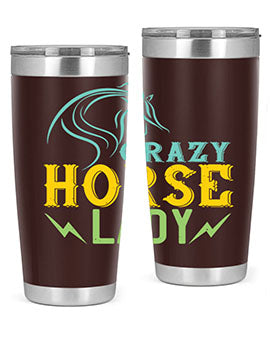 crazy horse lady Style 10#- horse- Tumbler