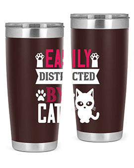 easily distracted by cats Style 47#- cat- Tumbler