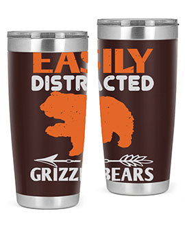 easily distracted by grizzly bears 10#- Bears- Tumbler