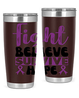 fight believe survive hope 141#- alzheimers- Tumbler