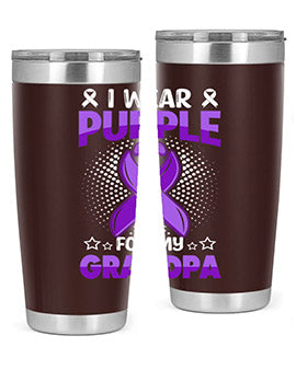 i wear purple for grandpa 172#- alzheimers- Tumbler