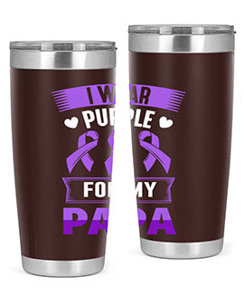 i wear purple for papa 174#- alzheimers- Tumbler