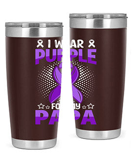 i wear purple for papa 175#- alzheimers- Tumbler