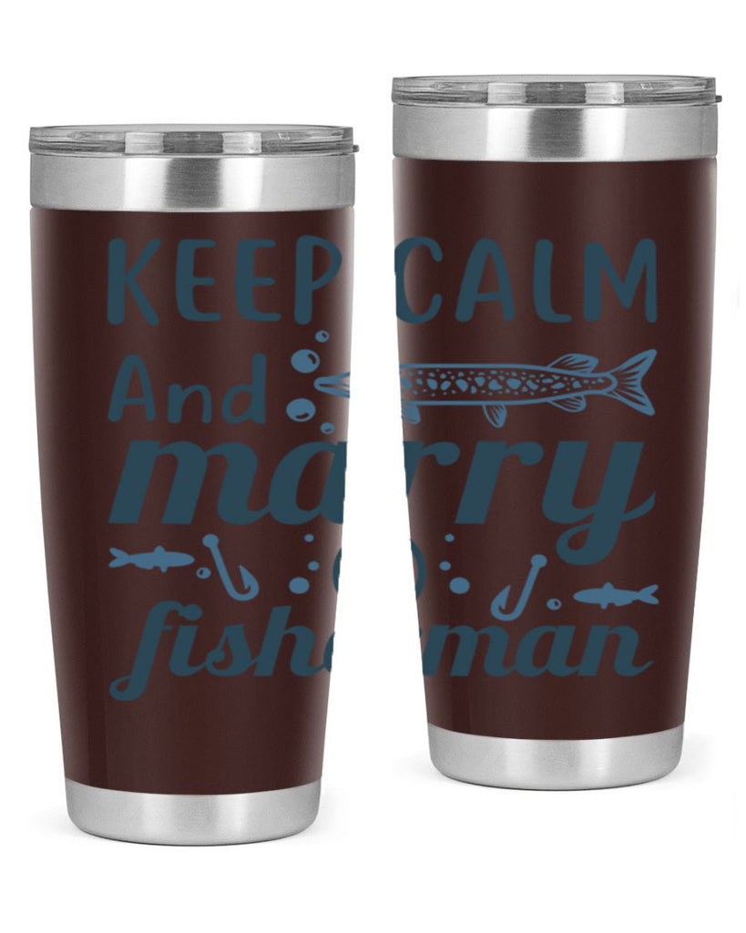 keep calm and merry 66#- fishing- Tumbler