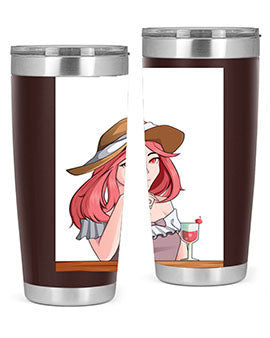 pretty woman with fresh juice in summer 37#- anime- Tumbler