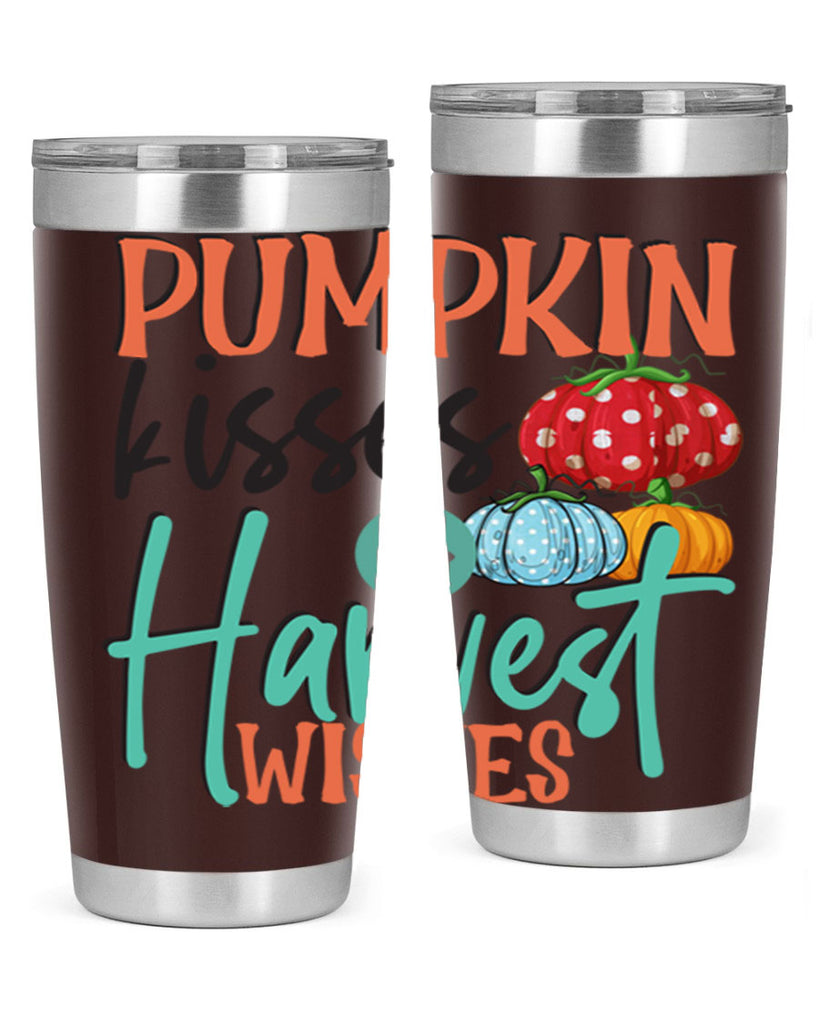 pumpkin kisses harvest wishes 526#- fall- Tumbler