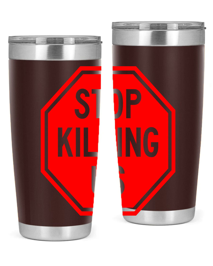 stop killing us 25#- black words phrases- Cotton Tank